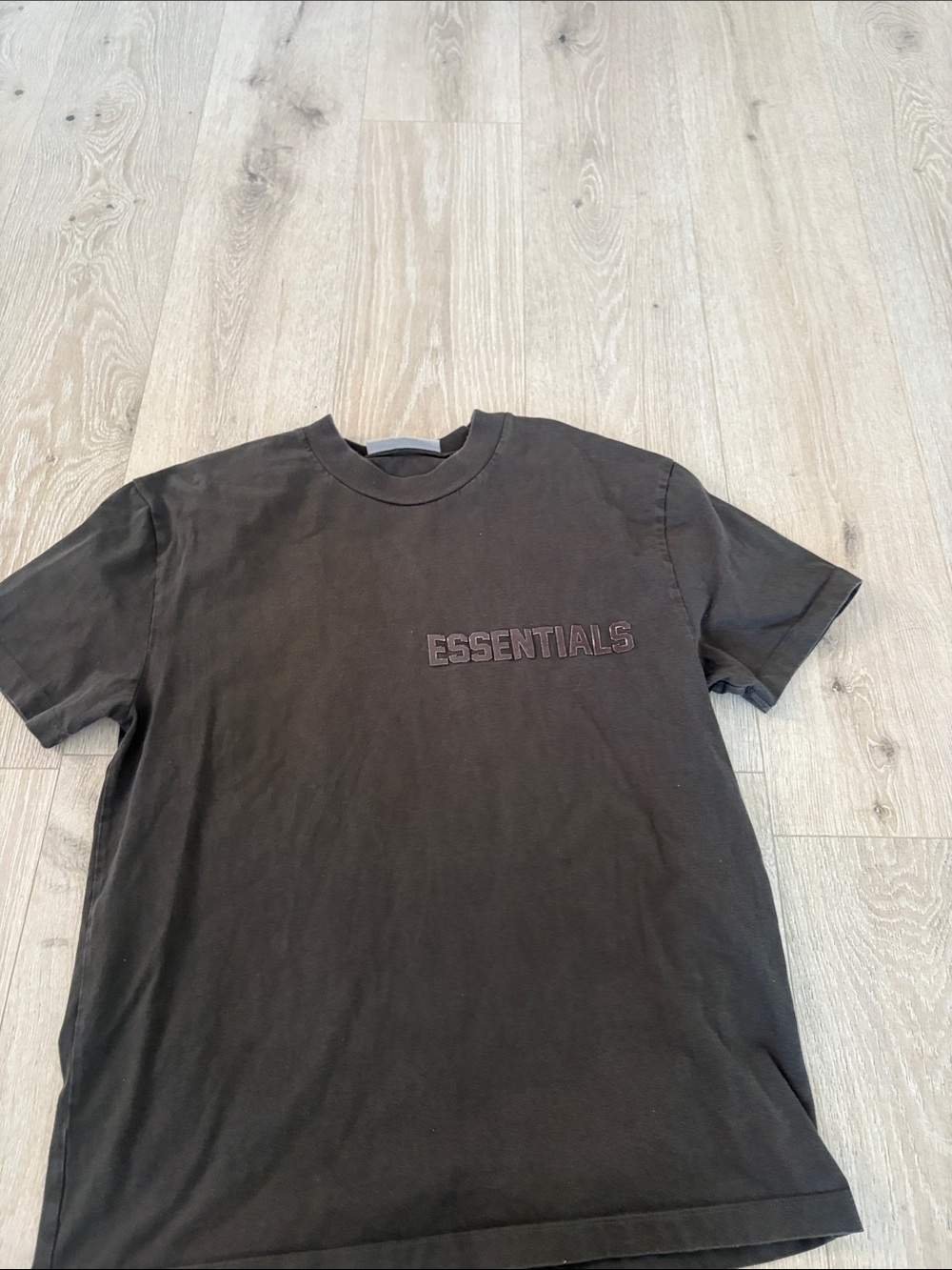 ESSENTIALS Black Short-Sleeve Logo Tee